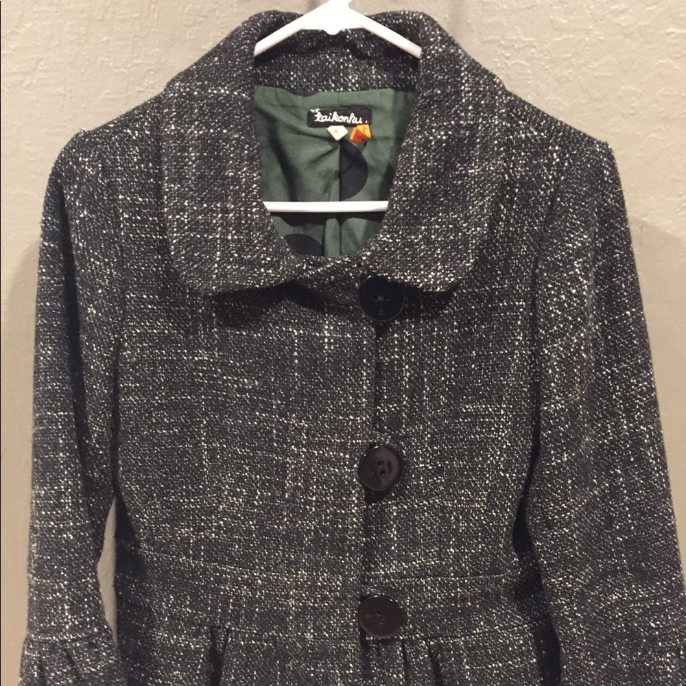 Flared Anthropologie coat with bell sleeves
